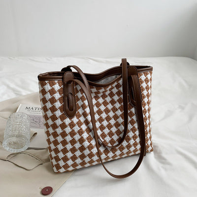 Bolso de Cuadros con Asa Simple y Gran Capacidad para Mujer - Image 2
