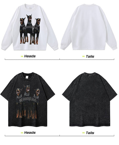 Playera Holgada Doberman Pinscher Estilo Urbano Desgastada para Hombre y Mujer - Image 15