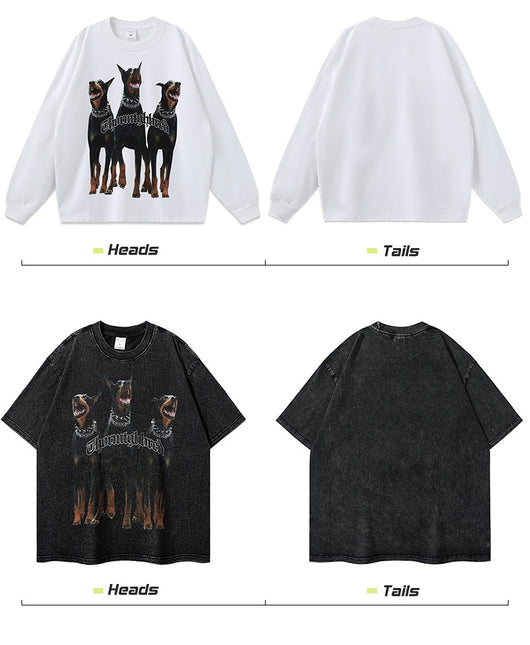 Playera Holgada Doberman Pinscher Estilo Urbano Desgastada para Hombre y Mujer - Image 15