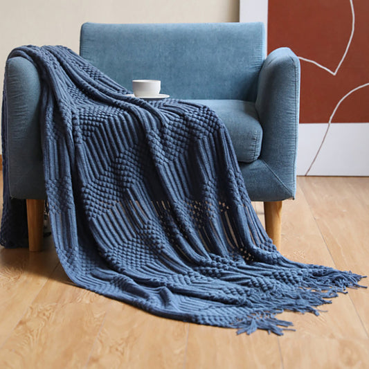 Manta Sofá Cama de Cachemira Suave con Borlas Decorativas