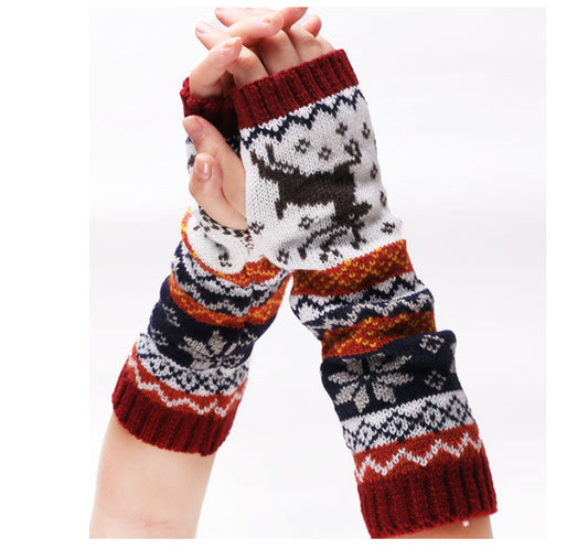 Guantes Navideños de Lana Tejida con Diseño Infantil - Cálidos y Acogedores - Image 2
