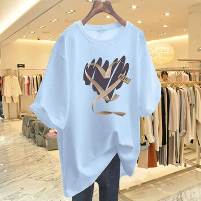 Playera de Algodón Puro para Mujer - Manga Corta Largo Medio - Image 4
