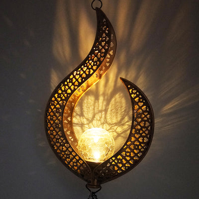 Lámpara Solar de Hierro Forjado con Diseño de Llama - Decoración de Jardín - Image 3