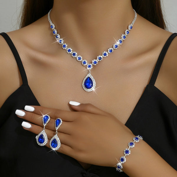 Conjunto de Joyería para Novia: Collar, Aretes y Pulsera