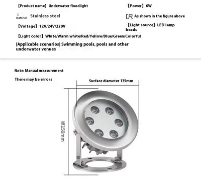 Lámpara Subacuática LED para Piscina y Fuentes de Exterior - Image 13