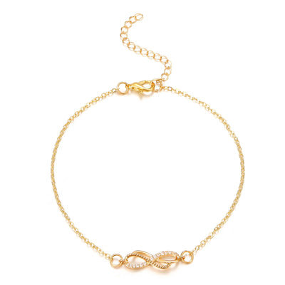 Pulsera de tobillo infinita de diamantes