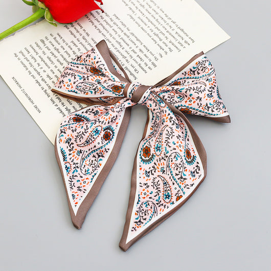 Clip Primavera para Coleta con Moño de Tela Estampada - Accesorio para Cabello Elegante - Image 10