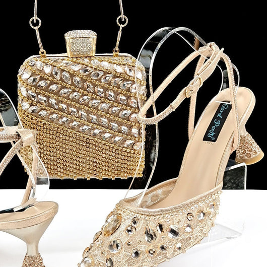 Sandalias de Tacón Alto con Strass y Bolso a Juego con Borlas 3D - Image 7