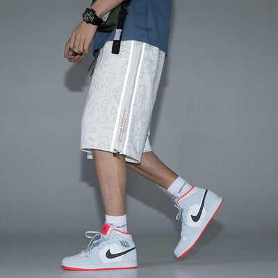 Pantalones Cortos Deportivos Reflectantes con Diseño Estampado para Hombre - Image 11