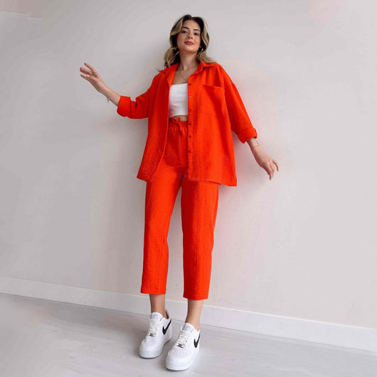 Conjunto Deportivo Mujer: Blusa Suelta Cropped + Pantalón Harem - Image 11