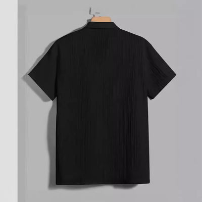 Camisa Polo Rayas Clásica Cuello Italiano Manga Corta - Image 4