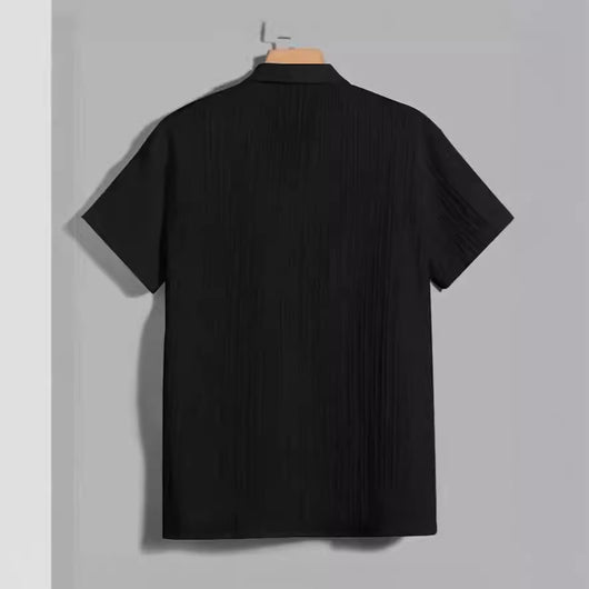 Camisa Polo Rayas Clásica Cuello Italiano Manga Corta - Image 4
