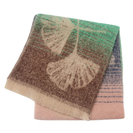 Bufanda Estilo Europeo Jacquard Hoja de Ginkgo - Image 31