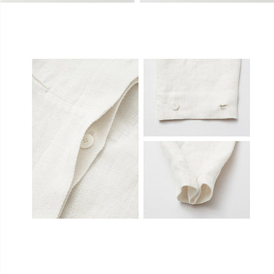 Camisa de Lino y Algodón con Cuello Mao Retro - Diseño Minoritario de Manga Larga - Image 3