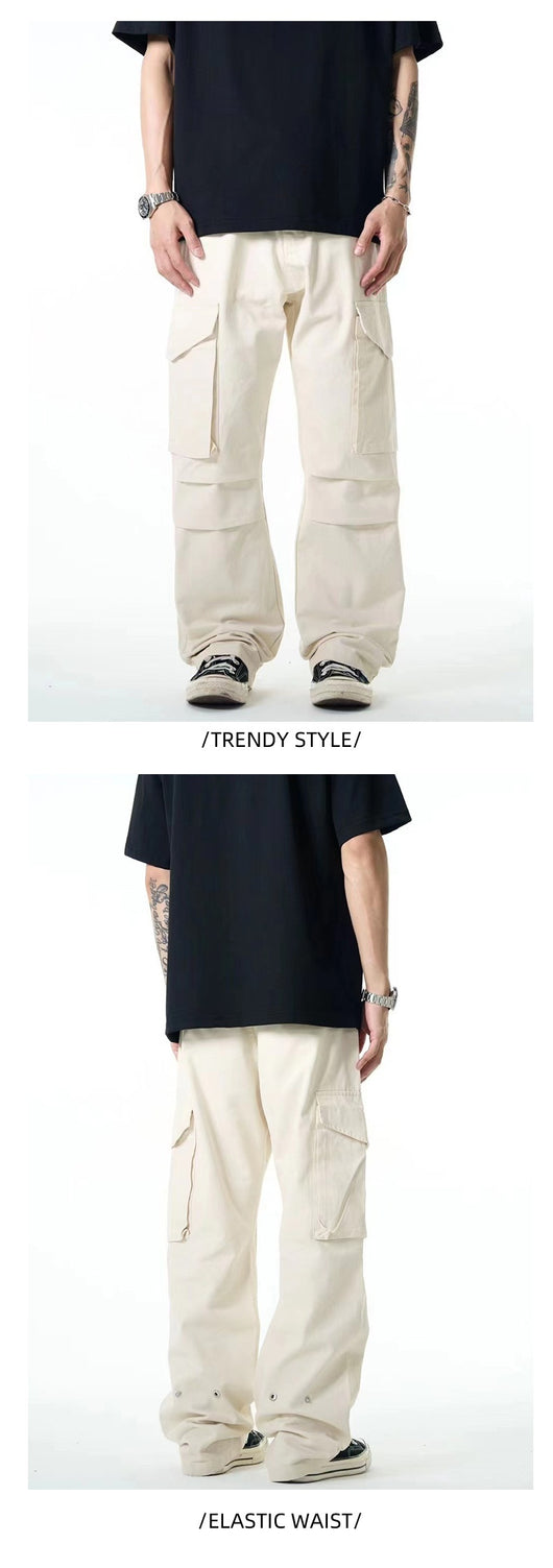 Overoles Americanos para Hombre con Bolsillos Amplios y Diseño Plisado - Image 11