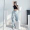 Plus Size High Waist Full Coverage Light Drape Wide Straight Jeans