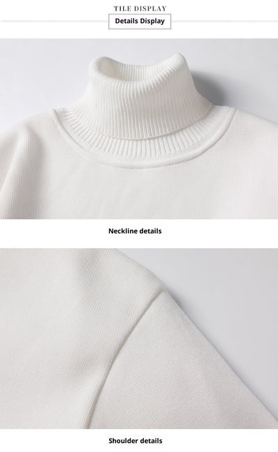 Suéter Cuello Alto Tejido Liso para Hombre con Detalles de Piel - Image 16