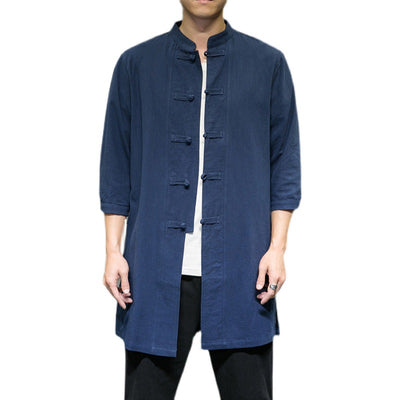 Camisa Hombre Manga Tres Cuartos en Algodón y Lino - Image 9