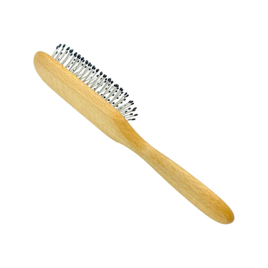 Dural Beech wood rubber cushion hair brush with steel pins and ball tips - Tekeno