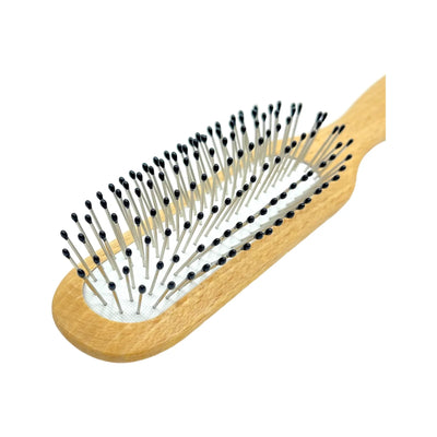 Dural Beech wood rubber cushion hair brush with steel pins and ball tips - Tekeno