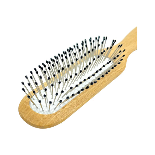 Dural Beech wood rubber cushion hair brush with steel pins and ball tips - Tekeno