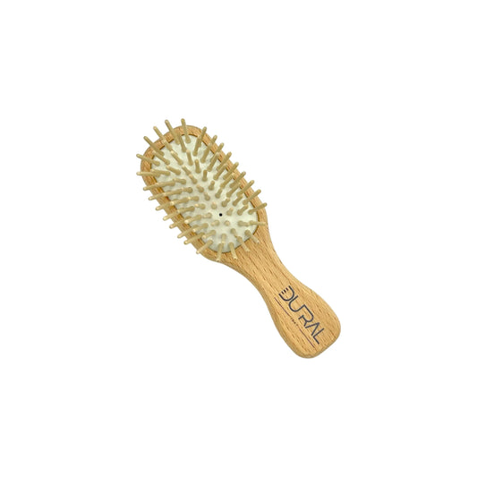 Dural Beech Wood Rubber Cushion Mini Hair Brush With Wooden Pins - Tekeno