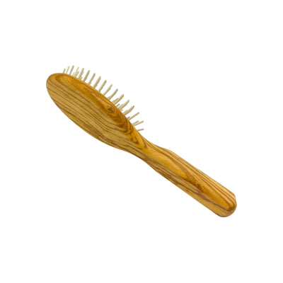Dural Olive wood rubber cushion hair brush with wooden pins - Tekeno