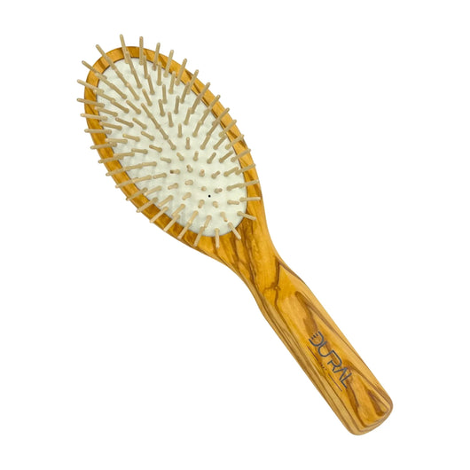 Dural Olive wood rubber cushion hair brush with wooden pins - Tekeno