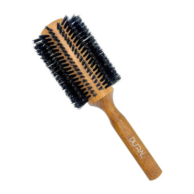 Dural Beech wood round-styler hair brush with boar bristles - 16 rows - Tekeno