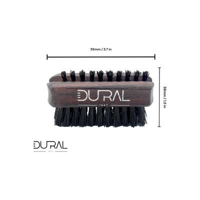 Dural Thermo ash wood travel size nail brush with black natural bristles - Tekeno