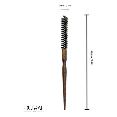Dural Beech wood curling hair brush with natural bristles - brown - Tekeno