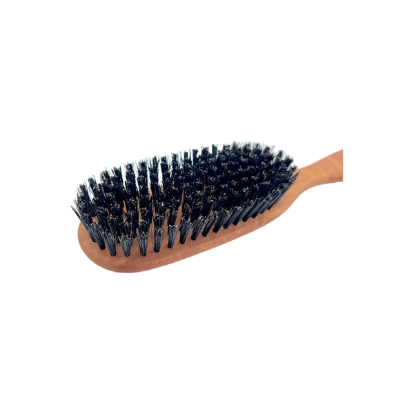 Escova de cabelo oval Dural Pear de madeira com cerdas de javali - 8 carreiras