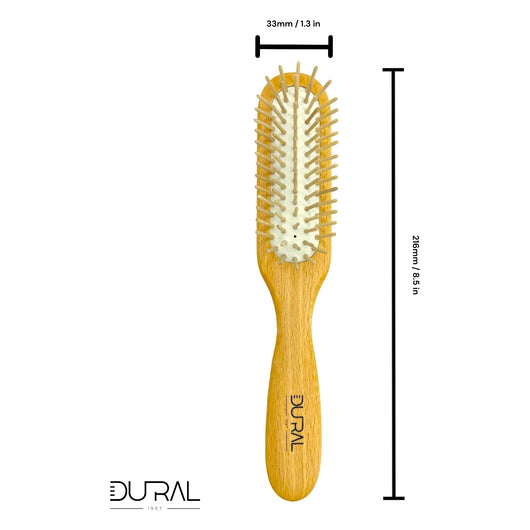 Dural Beech wood rubber cushion hair brush with wooden pins - Tekeno