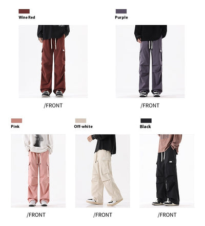 Pantalones Cargo Plisados Retro Americana - Estilo High Street para Parejas - Image 13