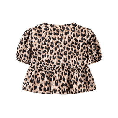 Cardigan Leopardo con Mangas Abullonadas Sexy - Image 11