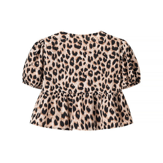 Cardigan Leopardo con Mangas Abullonadas Sexy - Image 11
