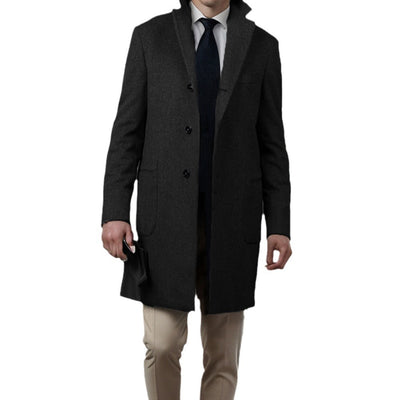 Abrigo de Lana Estilo Británico Largo para Hombre - Image 5