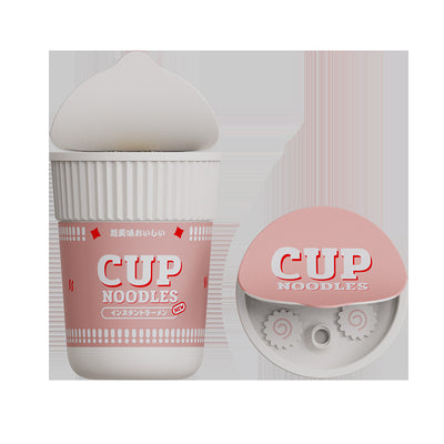 White and blue cup noodle shaped USB humidifier with a removable lid, ideal for desktop or bedroom use. - Image 3