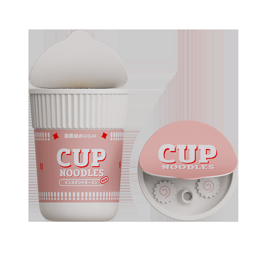 White and blue cup noodle shaped USB humidifier with a removable lid, ideal for desktop or bedroom use. - Image 3