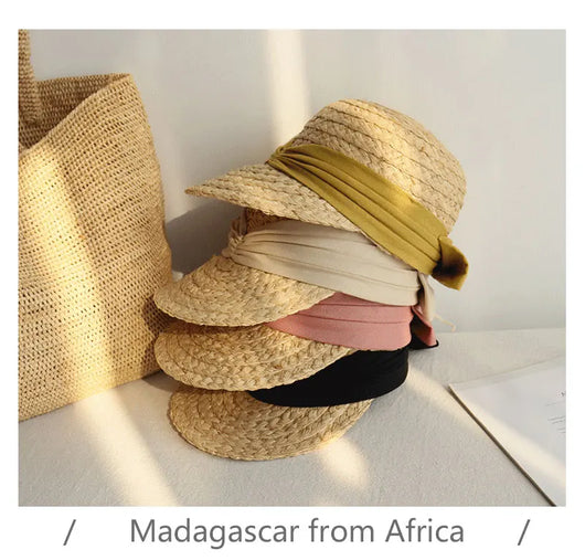 Sombrero de Algodón Plisado con Moño para Mujer - Versátil y Elegante - Image 10