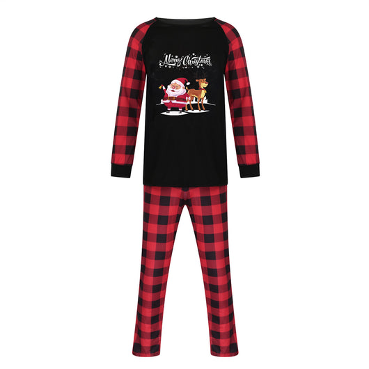 Black and red plaid Christmas romper with Santa Claus and reindeer graphic, and 'Merry Christmas' text. - Image 8