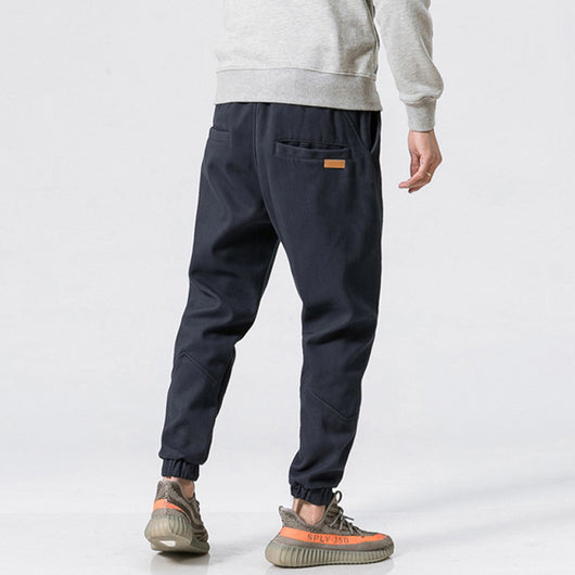 Pantalones Casuales Recortados de Color Sólido para Hombre - Image 7