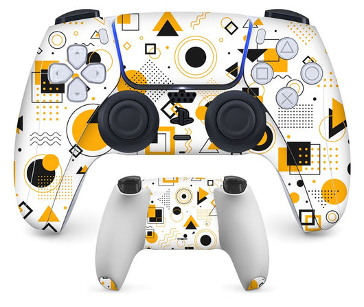 PS5 controller with a pastel marble sticker, showing the front and back views for anti-scratch protection. - Image 8