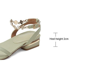 Sandalias de Cuero con Punta Cuadrada y Tira Ajustable - Talón Bajo Talla Grande y Pequeña - Image 14