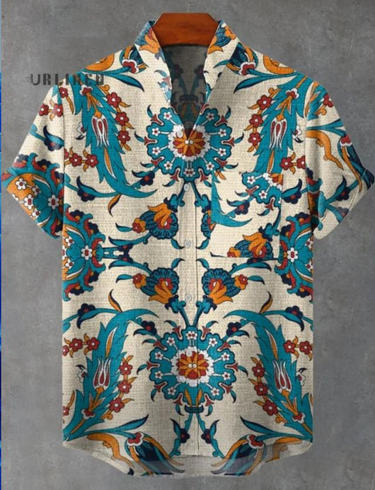 Camisa Cardigan Suelta con Estampado Abstracto 3D y Cuello de Pie - Image 31