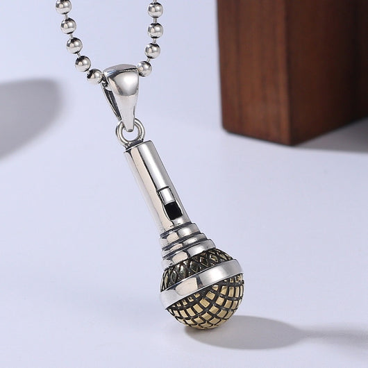 Dije Micrófono Plata 925 Hip Hop para Hombre y Mujer - Image 3