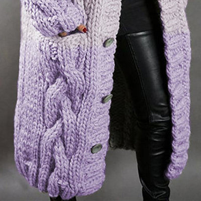 Cardigan Tejido Suelto con Capucha Largo hasta la Rodilla para Otoño e Invierno - Image 11