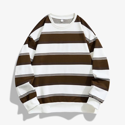 Sudadera Hombre Rayas Otoño - Cuello Redondo Holgada - Image 6