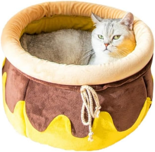 Cama Nido para Gatos Forma Miel - Sofá Cómodo y Acogedor para Mascotas