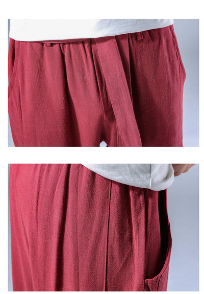Pantalones Lino Estilo Chino Holgados Talla Grande - Image 8